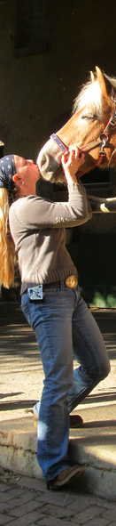 Ich küsse meinen Haflinger auf die Nase